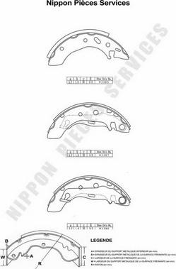 NPS M350A45 - Комплект тормозных колодок, барабанные autosila-amz.com