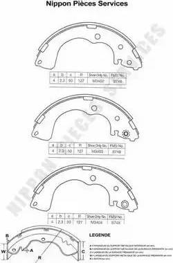 NPS M350A09 - Комплект тормозных колодок, барабанные autosila-amz.com