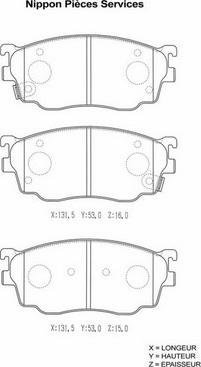 NPS M360A56 - Тормозные колодки, дисковые, комплект autosila-amz.com