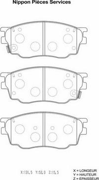 NPS M360A09 - Тормозные колодки, дисковые, комплект autosila-amz.com