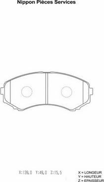 NPS M360A13 - Тормозные колодки, дисковые, комплект autosila-amz.com