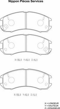 NPS M360A31 - Тормозные колодки, дисковые, комплект autosila-amz.com