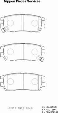 NPS M361I06 - Тормозные колодки, дисковые, комплект autosila-amz.com