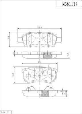 NPS M361I19 - Тормозные колодки, дисковые, комплект autosila-amz.com