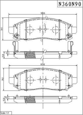 NPS N360N90 - Тормозные колодки, дисковые, комплект autosila-amz.com