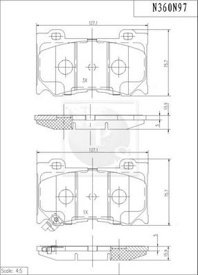 NPS N360N97 - Тормозные колодки, дисковые, комплект autosila-amz.com