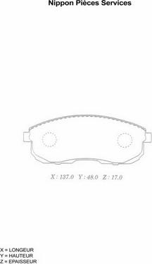 NPS N360N44 - Тормозные колодки, дисковые, комплект autosila-amz.com