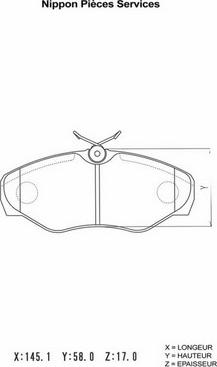 NPS N360N09 - Тормозные колодки, дисковые, комплект autosila-amz.com