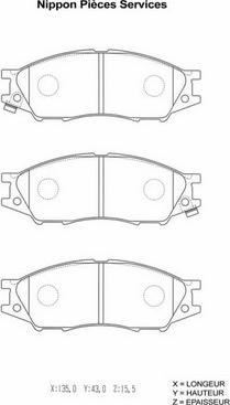 NPS N360N89 - Тормозные колодки, дисковые, комплект autosila-amz.com