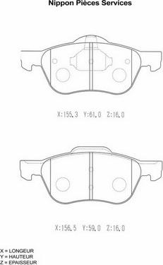 NPS N360N85 - Тормозные колодки, дисковые, комплект autosila-amz.com