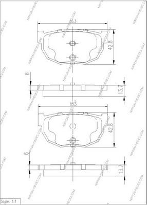 NPS N361N21 - Тормозные колодки, дисковые, комплект autosila-amz.com