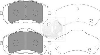 NPS P360A09 - Тормозные колодки, дисковые, комплект autosila-amz.com