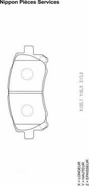 NPS S360U16 - Тормозные колодки, дисковые, комплект autosila-amz.com