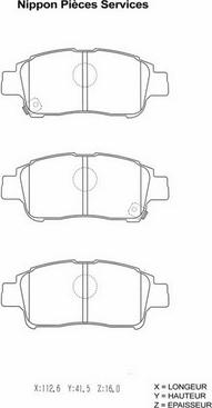 NPS T360A99 - Тормозные колодки, дисковые, комплект autosila-amz.com