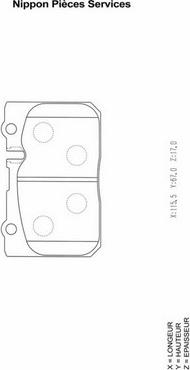 NPS T360A92 - Тормозные колодки, дисковые, комплект autosila-amz.com