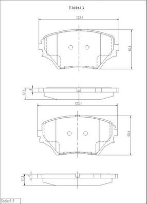 NPS T360A13 - Тормозные колодки, дисковые, комплект autosila-amz.com