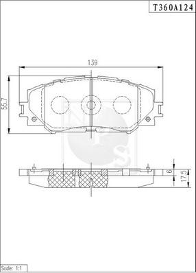 NPS T360A124 - Тормозные колодки, дисковые, комплект autosila-amz.com