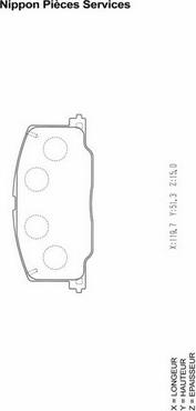 NPS T360A37 - Тормозные колодки, дисковые, комплект autosila-amz.com