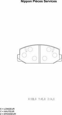 NPS T360A28 - Тормозные колодки, дисковые, комплект autosila-amz.com