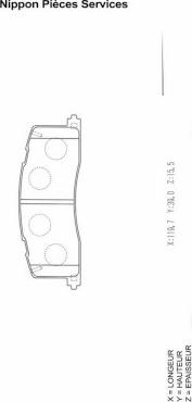 NPS T361A11 - Тормозные колодки, дисковые, комплект autosila-amz.com