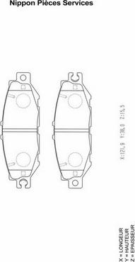 NPS T361A17 - Тормозные колодки, дисковые, комплект autosila-amz.com