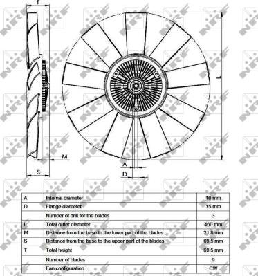 NRF 49541 - Вискомуфта вентилятора радиатора MERCEDES SPRINTER 2-T (B901, B902), S autosila-amz.com