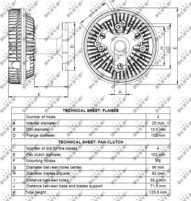 NRF 49078 - Муфта вентилятора радиатора (163mm) IVECO EUROCARGO I-III 8040.45.4000-F4AE3681E 01.91-09.15 autosila-amz.com