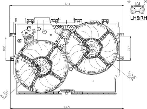 NRF 47945 - Вентилятор, охлаждение двигателя autosila-amz.com
