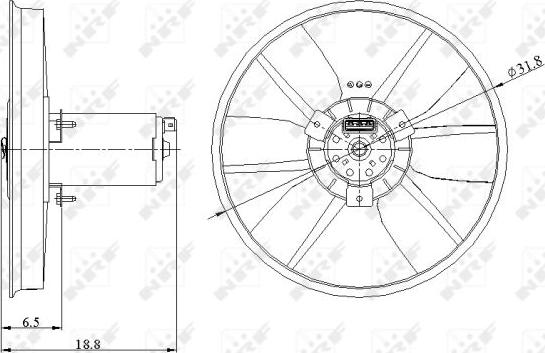 NRF 47401 - ВЕНТИЛЯТОР РАДИАТОРА VW CADDY II 95-97, CORRADO 88-95, GOLF II 88-91, GOLF III 91-99, GOLF IV 98-02, autosila-amz.com