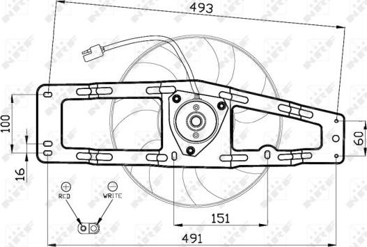 NRF 47476 - Вентилятор радиатора (с корпусом) RENAULT TWINGO I 1.2 08.04-06.07 autosila-amz.com