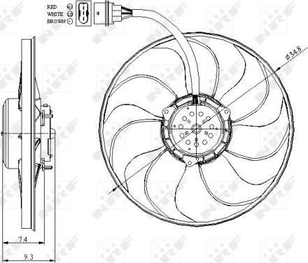 NRF 47393 - Вентилятор радиатора с электромотором VW Golf 1.8 98- autosila-amz.com