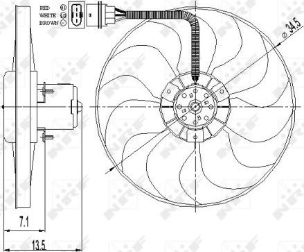 NRF 47397 - Вентилятор охлаждения радиатора 47397 AUDI A3 96- autosila-amz.com