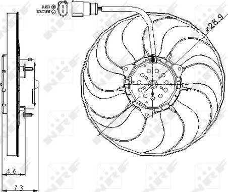 NRF 47381 - Вентилятор радиатора Лев AUDI A3 VW TOURAN 1.6-3.2 02.03-03.13 autosila-amz.com
