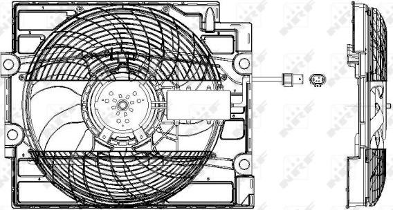 NRF 47211 - вентилятор охлаждения!с рамкой\ BMW E39 2.0-2.8 96-00 autosila-amz.com