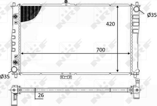 NRF 59019 - Радиатор, охлаждение двигателя autosila-amz.com