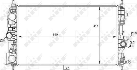 NRF 59076 - Радиатор, охлаждение двигателя autosila-amz.com