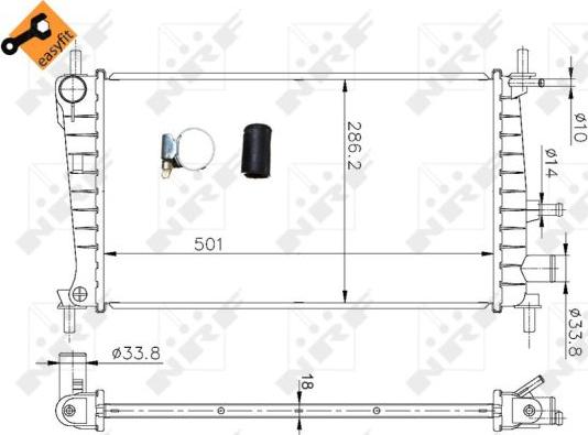 NRF 54666 - Радиатор, охлаждение двигателя autosila-amz.com