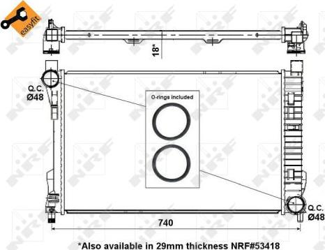 NRF 55310 - Радиатор, охлаждение двигателя autosila-amz.com