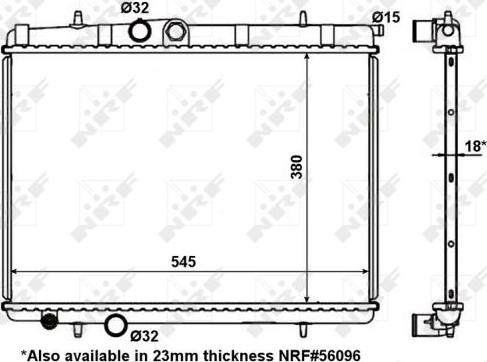 NRF 56095 - Радиатор, охлаждение двигателя autosila-amz.com