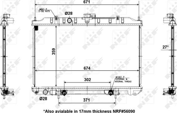 NRF 56091 - Радиатор, охлаждение двигателя autosila-amz.com