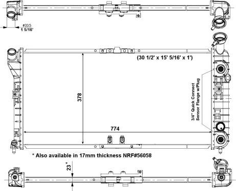 NRF 56004 - Радиатор, охлаждение двигателя autosila-amz.com