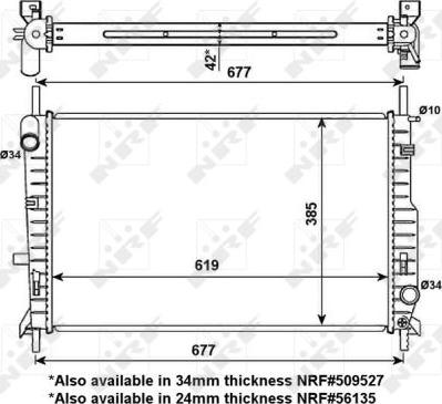 NRF 509527A - Радиатор охлаждения двигателя FORD Mondeo 1.8D 97- autosila-amz.com