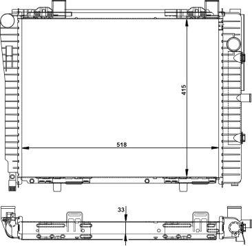 NRF 50593 - Радиатор, охлаждение двигателя autosila-amz.com