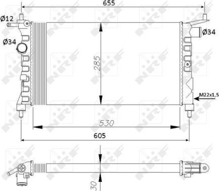 NRF 50551 - Радиатор охлаждения двигателя OPEL Corsa 1.2 93- autosila-amz.com