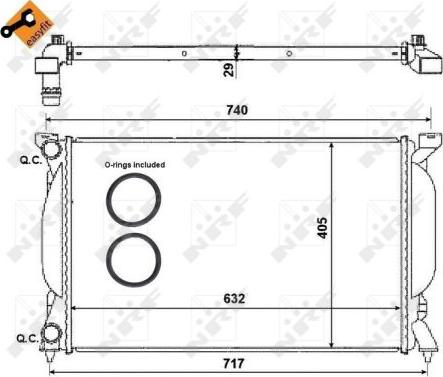 NRF 50539 - радиатор системы охлаждения!\ Audi A4 1.6/1.8/2.0 00-04 autosila-amz.com