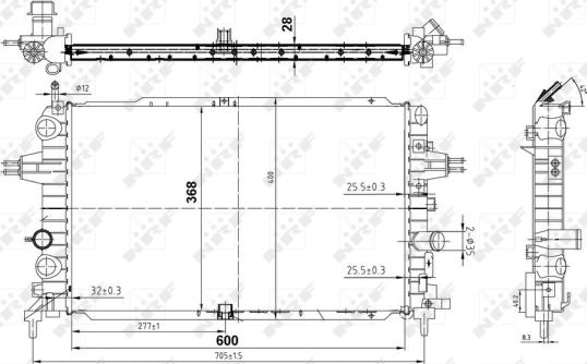 NRF 50143 - Радиатор, охлаждение двигателя autosila-amz.com