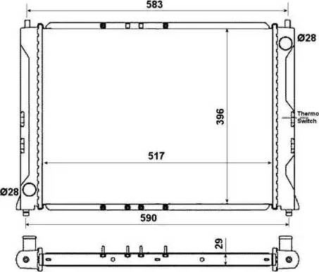 NRF 50129 - Радиатор, охлаждение двигателя autosila-amz.com