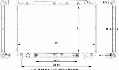 NRF 50344A - Радиатор, охлаждение двигателя autosila-amz.com