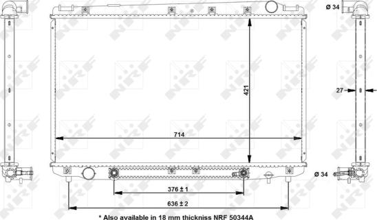 NRF 50344 - Радиатор, охлаждение двигателя autosila-amz.com