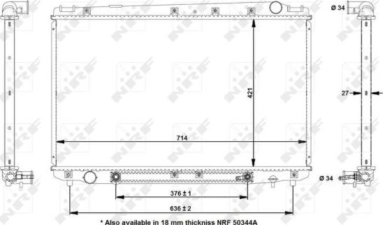 NRF 50344 - Радиатор, охлаждение двигателя autosila-amz.com